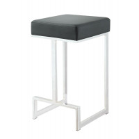 Coaster Furniture 105253 Square Counter Height Stool Black and Chrome